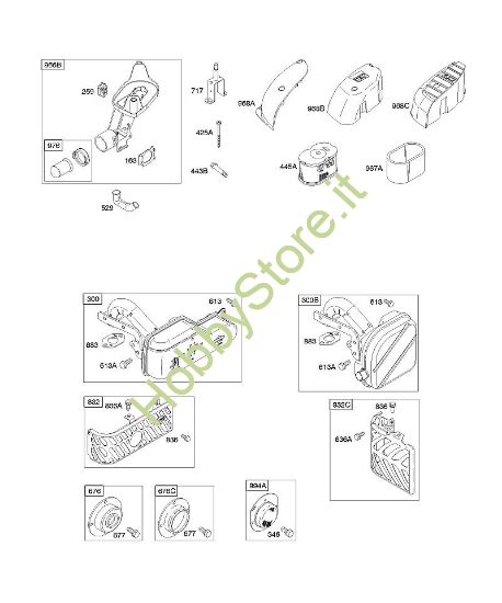 A - Depuratore aria, sistema di scarico B&S - 12 €¦ 122672-0134-E1 brand Stihl
